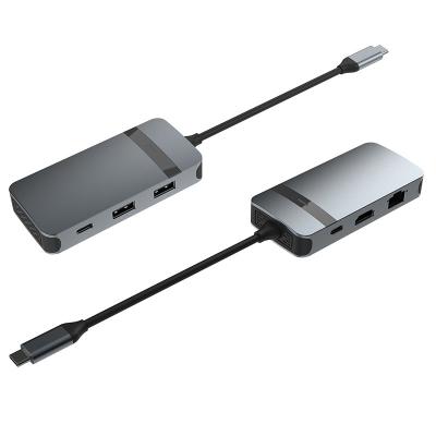 Adaptador USB C Ethernet Hdmi PD Carregamento USB-C Hub 6-In-1 Tipo C Adaptador USB 3.0 2.0 PD Convertidor