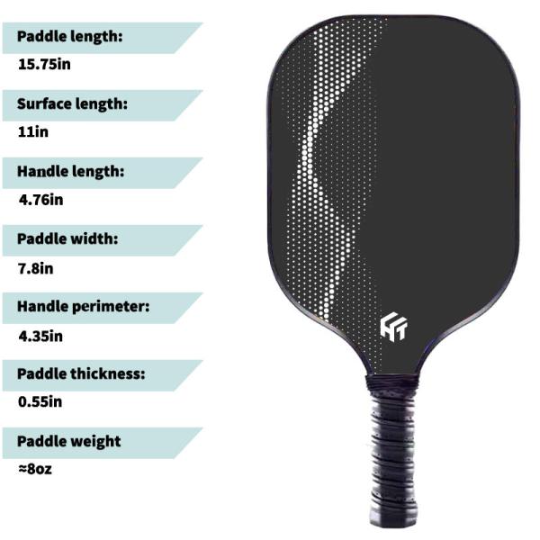 PP Honeycomb Core Pickleball Paddle with Carbon Fiber and Custom Length 40*19.8*1.4cm