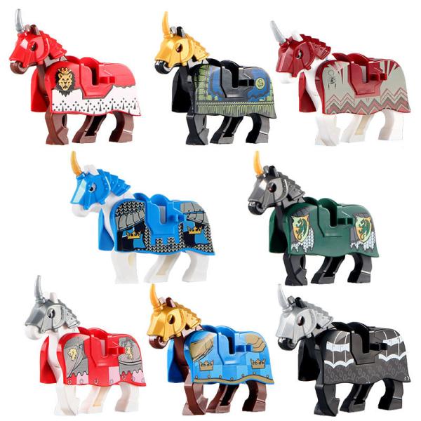 Toys for kids war horse with saddle model animals mini figures compatible with legoinglys