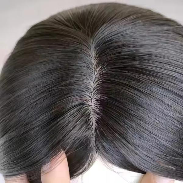 New 100% Remy Human Hair Toppers natural black color 5.5x6 Inch and 6x7 inch Hair Pieces for Women Thin Hair Silk Base Clip in Toppers