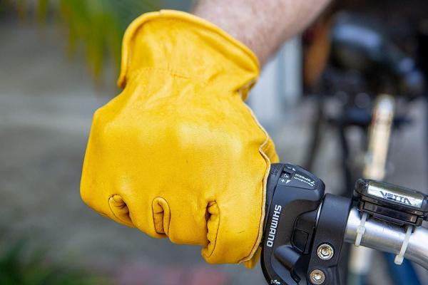 Motorcycle Cowhide Mens Leather Work Gloves EN420 EN388 ANSI