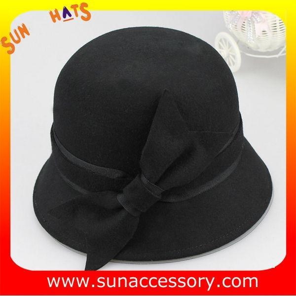 Vintage hot sale cloche hats wholesale for ladies,100% Australia wool felt hats factory