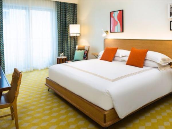 Ha Noi luxury hotel inteior design of Bedroom furniture wood cabinet with Leather armchairs and fabric sofa set