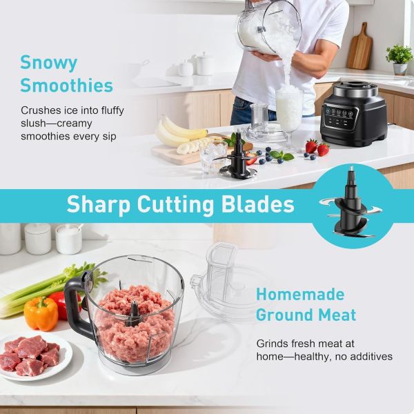 Food Processor & Vegetable Chopper For Slicing, Shredding, Mincing, And Puree,