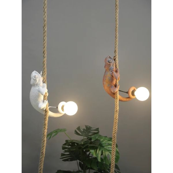 Retro pendant light Resin White color chameleon pendant Lamp Animal chandelier (WH-VP-299)