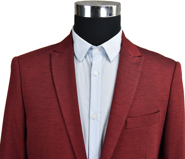 Dark Red Mens Slim Fit Suit Blazer Knitted Fabric Bespoke Latest Designs