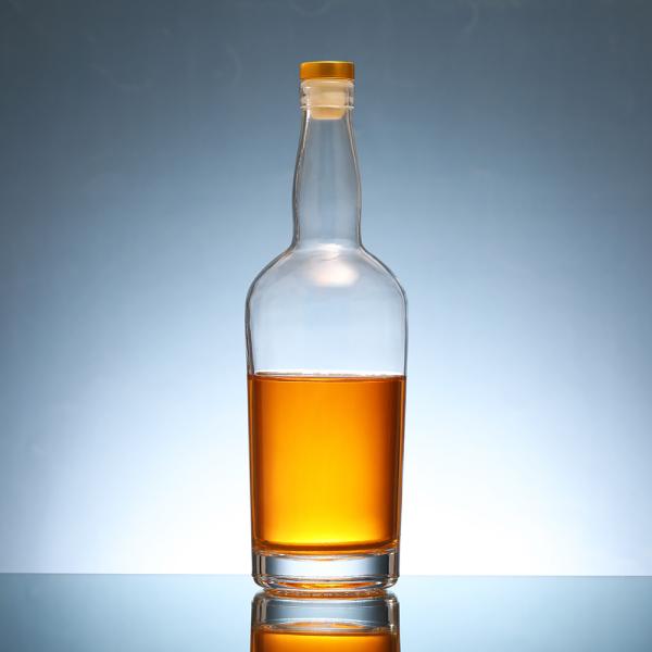 Screen Printing Round 500ml Frosted Glass Bottle for Spirit Champagne Beverage Tequila