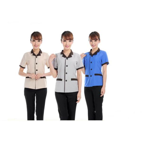 Summer Stylish Hotel Restaurant Staff Uniform Any Size With Two Lower Pockets