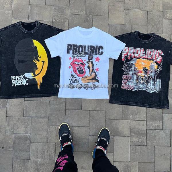 Unisex Streetwear Oversized Washed Black T Shirt Acid Washed Plain Vintage Heavyweight Stone