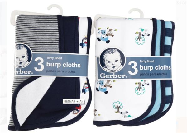 6 Pack 100% Organic Cotton Burp Cloths , Multi Colored Baby Feeding Towel AZO Free