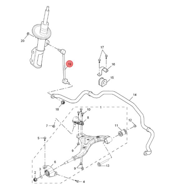 Enlace de estabilizador frontal metálico para piezas de suspensión automática directa MG gs/ERX5/RX5-19/RX5