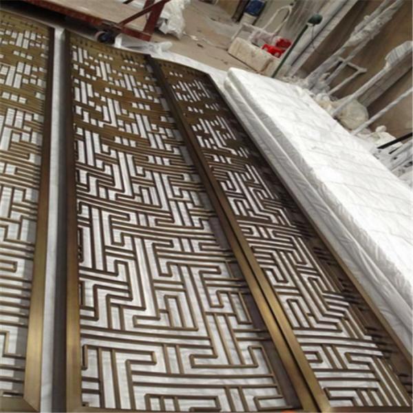 decorative metal screen,304 stainless steel panel screen with bronze hairline plating
