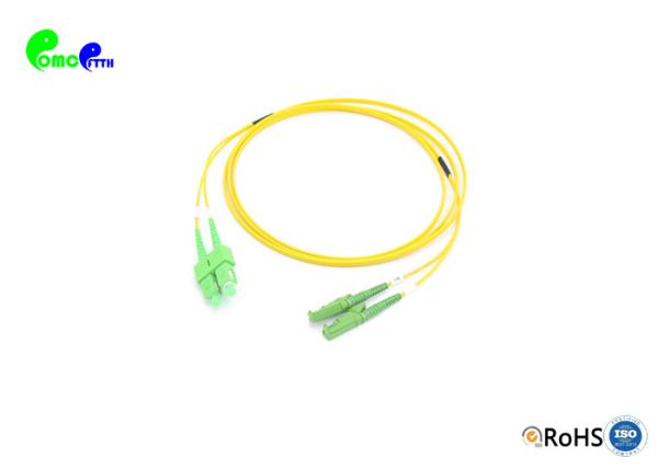 9 / 125μm Duplex 2.0mm E2000 APC - SC APC Fiber Optic Patch Cord OS2 G652D 3 Meters LSZH