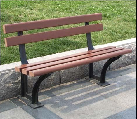 WPC Outdoor Furniture Garden Arched Back Chair and Small Wooden Leisure Bench
