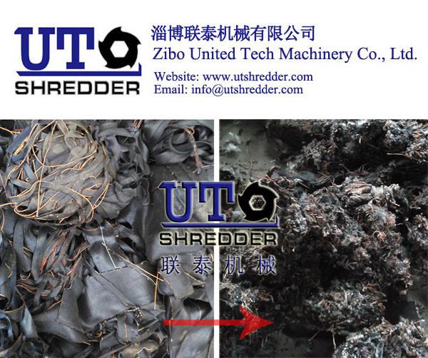 tire cord fabric shredder/  rubber fabric shredder/ two shaft shredder/ two engines crusher/ impregnated fabric shredder