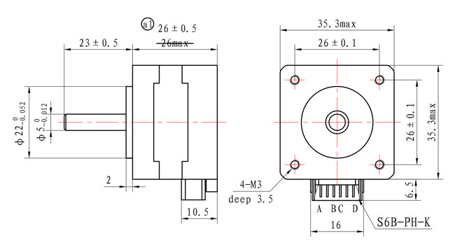 35x35x26mm мотор 12V 2 участков гибридный Stepper для камеры слежения