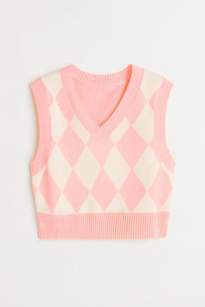 Crianças Unisex Pullover de algodão de grande porte de malha Camisola Jacquard Colete sem mangas Colete de malha