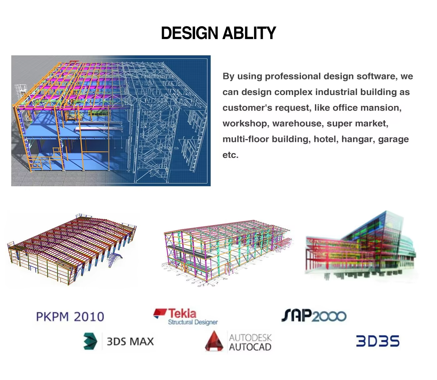 All Types Steel Structure Buildings Designed Manufactured Shopping Mall Commercial Center Industrial Workshop Warehouse