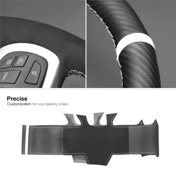 Sport Custom Hand Stitching Matte Carbon Fiber Suede Steering Wheel Cover for Mitsubishi Lancer Evolution EVO X 10 2008-2015