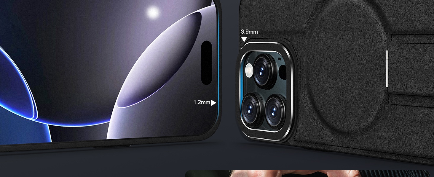 Magnetic Invisible Stand Case for 16 Pro (2024)-Protective Kickstand Cover with Plain Design Mobile Phone Cases