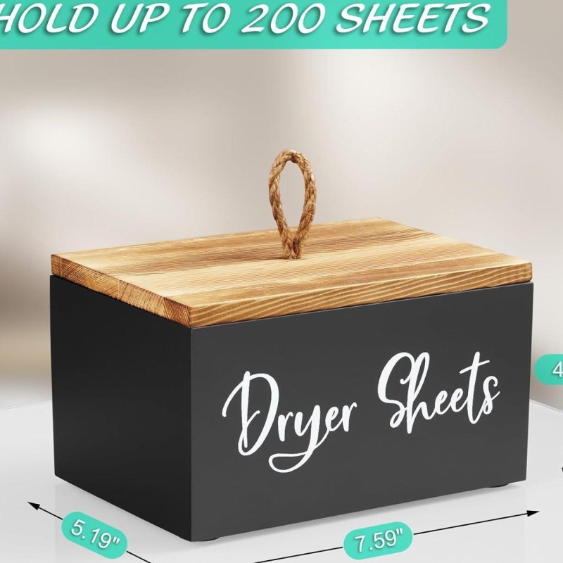 Wooden Laundry Paper Storage Box Laundry Room Organizing and Storage Wooden Box with Lid Toilet Storage Box