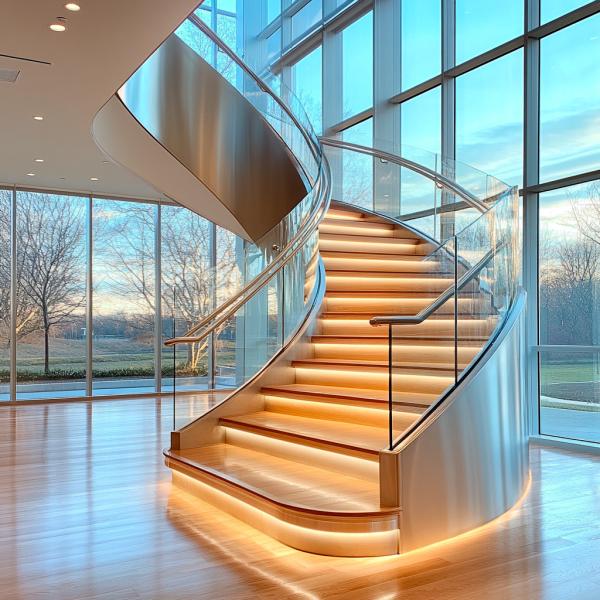Manches compactes en acier inoxydable 316 avec accents cristallins pour balustrades en verre