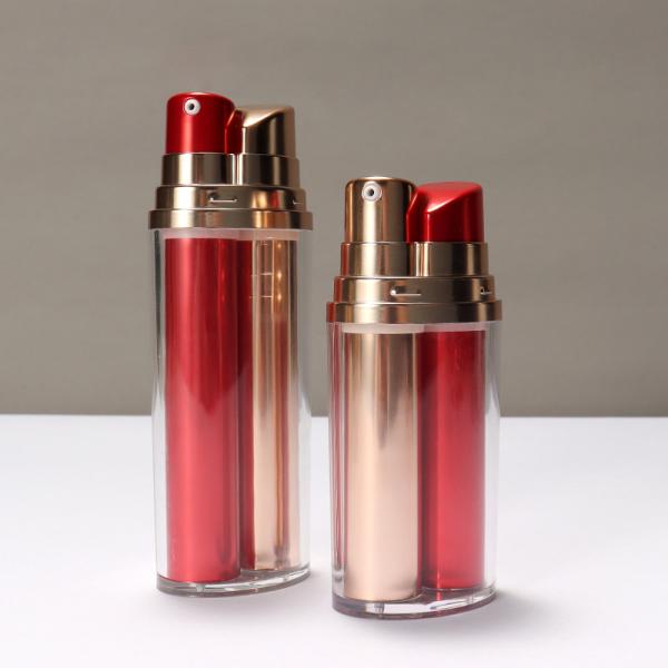 2 X 10ml Plastic Lotion Pump Double Tube Vacuum Pump Bottle Cosmetic