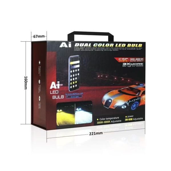M3 Bluetooth APP Adjustable LED Headlight Multi-Color H7 H4 H1 H3 Front Fog Light
