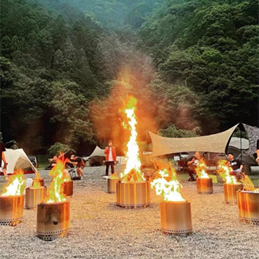 17.7 Inch 29cm Stainless Steel Smokeless Fire Pit Black Coated Grill