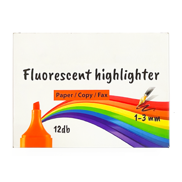 Wholesale 12PCS Cheap Orange Non-toxic Fluorescent Ink Marker Pen Set Chisel Fiber Tip Highlighter