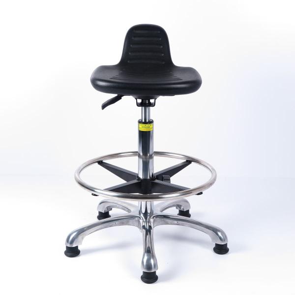 PU Foam Cushion Ergonomic ESD Chairs With Chrome Gas Lift And Aluminium Base