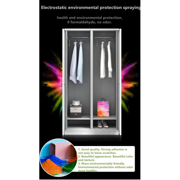 Knock Down Steel Double Door Locker Clothes Storage Rust Resistance