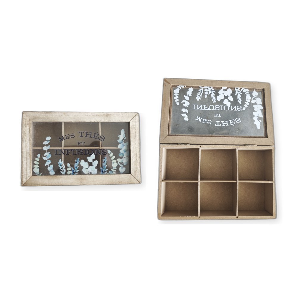 Wooden Tea Storage Box with Compartments