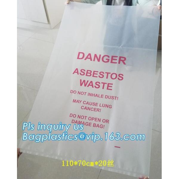 PE asbestos waste bags, Disposal Plastic Bag for Construction Waste, rubbish bag for asbestos fibers, bagplastics, bagea