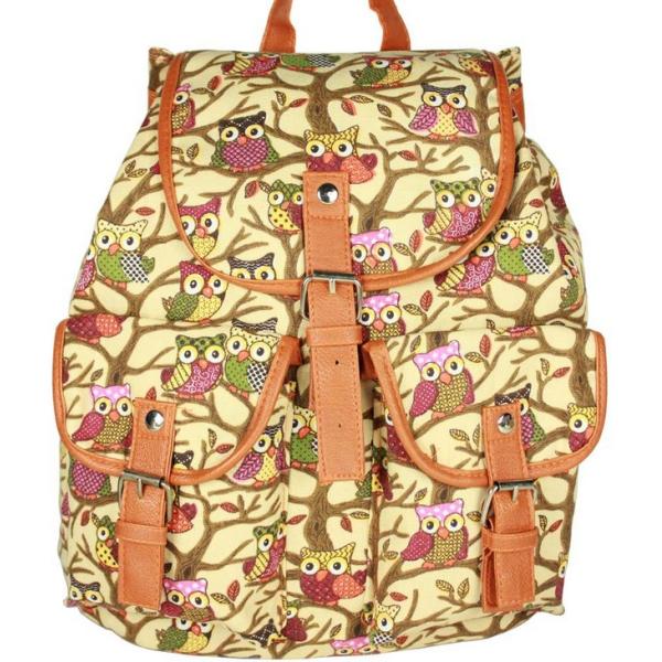 European and American style owl pattern casual fashion lady shoulder rucksack