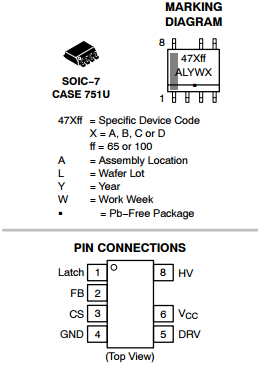 NCP1247DD065R2G Fixed Frequency Current Mode Controller for Flyback Converters robert noyce integrated circuit
