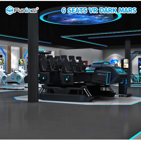 3.8KW 220V 9D VR Simulator Roller Coaster 6 Seats VR Dark Mars