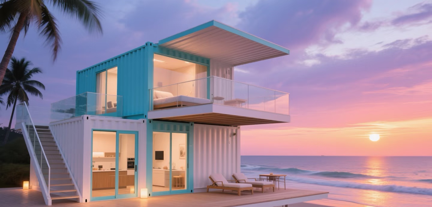 Modern Luxury Hotel Villa Design 2-Storey Prefabricated Container House Small House Dwelling