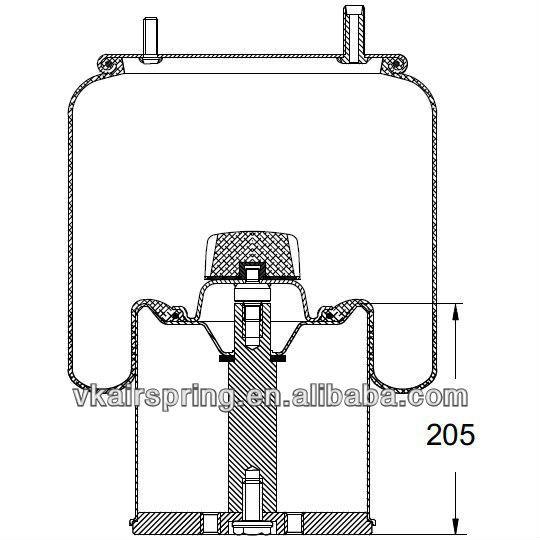 ISO9000 Hendrickson Suspension Air Bags W01-358-9580 Firestone Air Spring SC2761