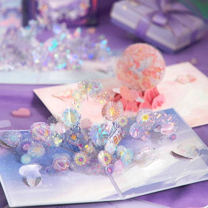 3D Butterfly Pop Up Greeting Cards With Holographic Foil For Birthday And Holidays