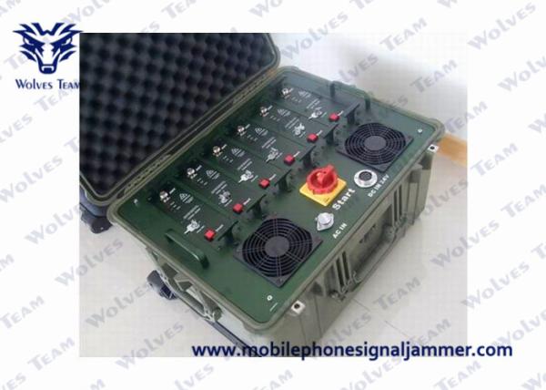 GSM 3G 4G Cell Phone Waterproof Outdoor Signal Jammer Output Power 300W Military Units