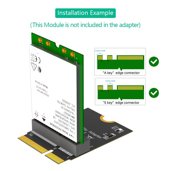 New Version M.2 NGFF E-key to E- Key Adapter for AX200/201/210 WiFi Card.