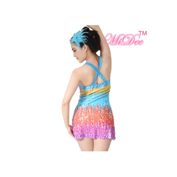 Custom Size Camisole Rainbow A-Line Lyrical Dress Latin Dance Dresses For Lady