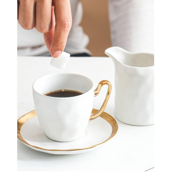 Irregular Gold Rim Porcelain Cups And Saucers Savall Breakfast Cup Saucer