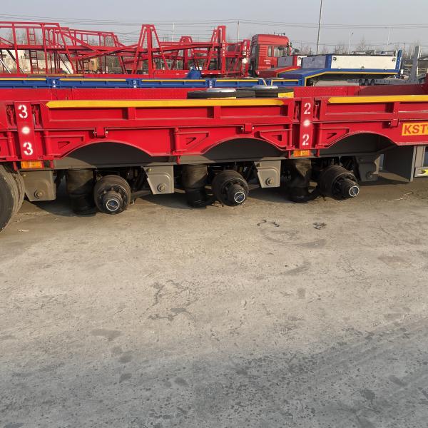 80 Ton Hydraulic Extendable 9 Axle Gooseneck Lowboy Trailer with Mechanical Suspension