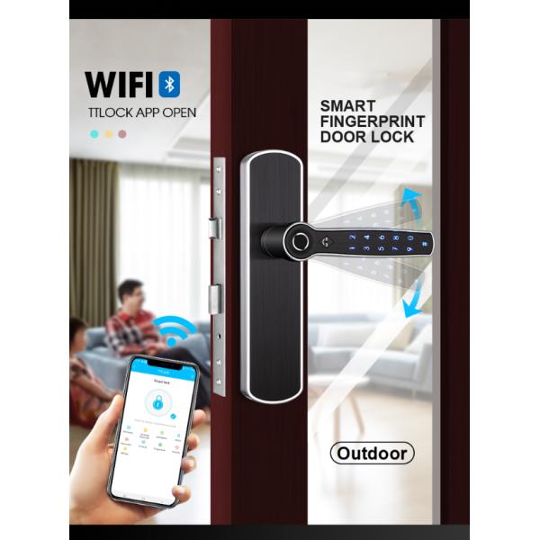 Smart TTlock FPC Fingerprint Door Lock Bluetooth With Reversible Handle