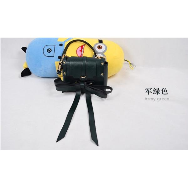 2016 new bow shoulder bag Messenger female European and American fashion pure color pu handbag