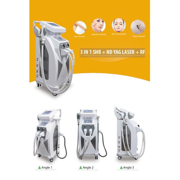 1064nm/532nm OPT IPL RF ND YAG Laser Hair Removal Machine 3 Handles