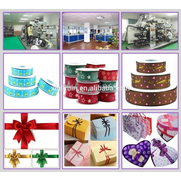 Fashion and Useful Printed Satin Grosgrain Moire Ribbon for Customized Branding