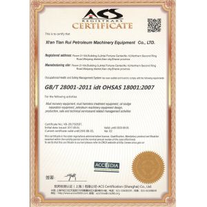 Xi'an TianRui Petroleum Machinery Equipment Co., Ltd. Certificaciones